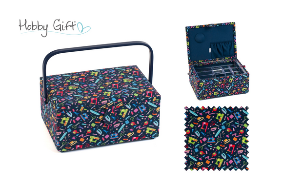 HobbyGift Sewing Box (L): Rectangle: Mini Sew Machines
