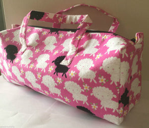 Luxury Knitting/Crochet Bag - Soft Pink Sheep