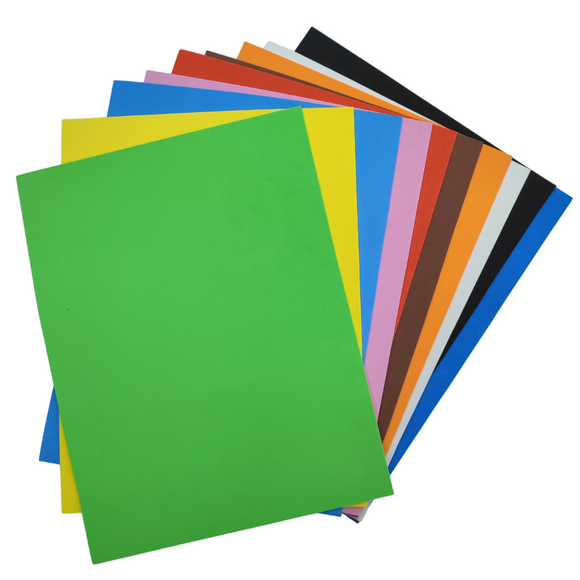 A3 - Assorted Foam 30 x 40 cm Sheets For Crafts and Card Making - 10 Pack