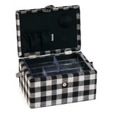 HobbyGift Sewing Box (M) - Monochrome Gingham