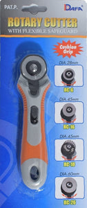 DAFA Soft Grip Rotary Cutters - Sizes 28mm / 45mm / 60mm & Spare Blades