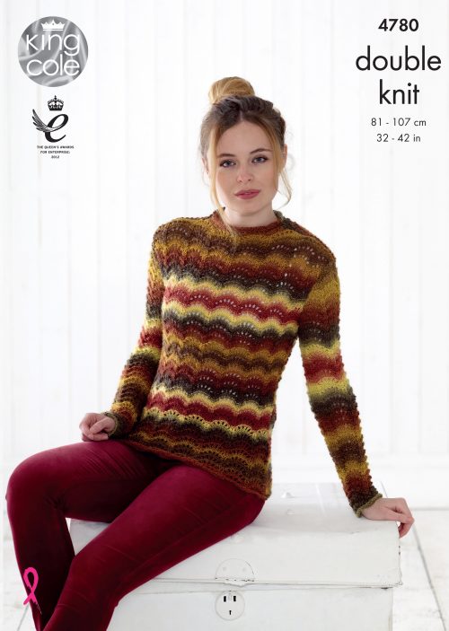  King Cole Knitting Pattern 4780 - Sweater & Cardigan