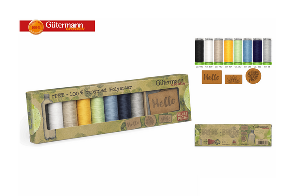 Gutermann Sewing Thread Set: Sew-All rPET: 8 x 100m: with Labels –  SewProCrafts Ltd