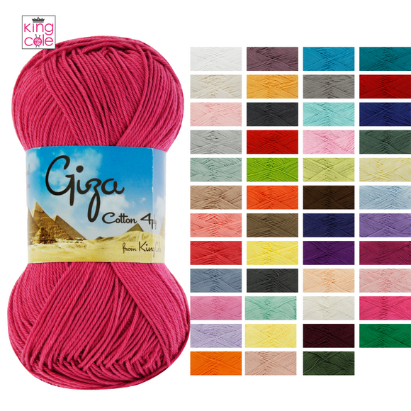 King Cole Giza 4 Ply 50g Cotton - All Colours
