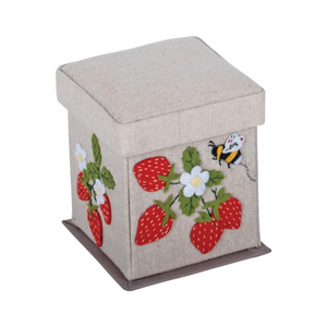 HobbyGift Sewing Kit: Victorian: Square: Appliqué: Natural Strawberries