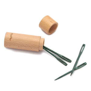 KnitPro The Mindful Collection: Needles: Darning: Wooden: Teal: in Beech Wood Container: 4 Pieces