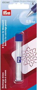 PRYM White Chalk Cartridge Refills x6 - Extra Fine 0.9mm