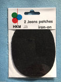 HKM Denim Jean Patches x 2 Oval - Elbow Knee Iron On - 4 Assorted Colours