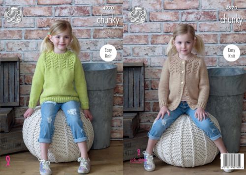 King Cole Knitting Pattern Comfort Chunky - Sweater and Cardigan 4970
