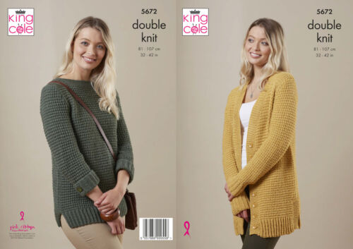King Cole Knitting Pattern Subtle Drifter DK - Sweater and Cardigan 5672