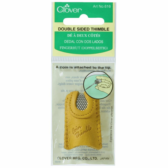  Clover Double Sided Leather Thimble - Medium