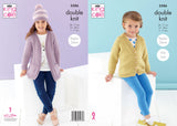 King Cole Knitting Pattern Girls Cardigans and Hat - DK 5586 - Childrens