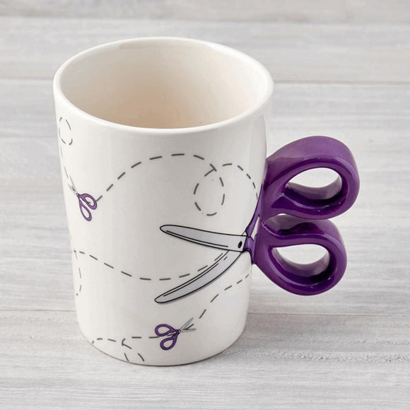 Sew Thirsty Novelty Scissors Mug - Purple - Boxed