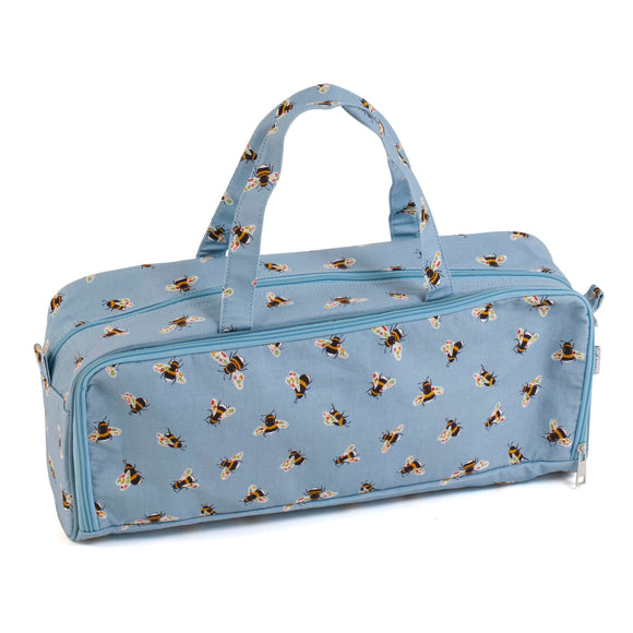 HobbyGift Knitting Bag with Pin Case - Blue Bee