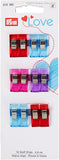 Prym Love Fabric Clips Assorted Colours - 12 x 2.6cm clips