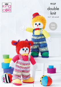 King Cole Knitting Pattern Splishy & Splashy Clown Childrens Toys - Double Knit 9127