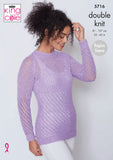 King Cole Knitting PatternSlimfit & Slouchy Sweaters: Knitted in Cotton Top DK - 5716