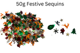 Assorted Christmas Sequins/Confetti 50g Bag
