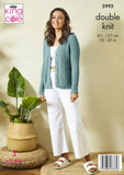 King Cole Pattern Raglan Cardigans Knitted in Linendale DK 5992