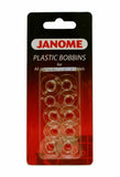 10x Janome Plastic Bobbins for ALL Janome Home Machines - Replacements