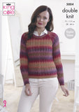 King Cole Knitting Pattern Round & V Neck Sweaters - 5004