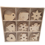 Wooden Christmas Ornaments, Plain for Decorating - Pack of 72