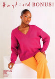 Sirdar Hayfield Bonus Double Knit Knitting Pattern - V Neck Sweater 10596 