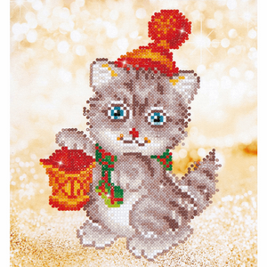 Diamond Dotz - Diamond Painting Kit - Christmas Kitten Glow