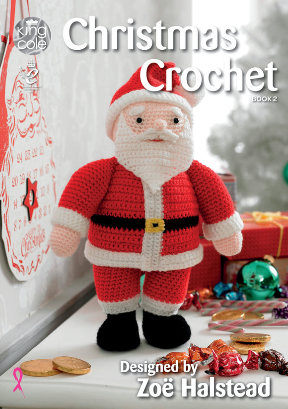 King Cole Christmas Crochet Book 2 Patterns Decorations Santa Rudolph Snowman