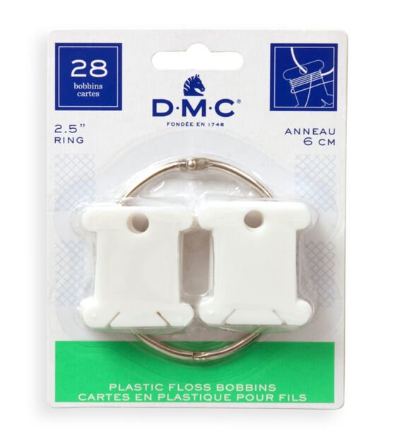 28x DMC Plastic Bobbins + Ring