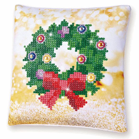Diamond Dotz - Diamond Painting Kit - Cushion - Christmas Wreath