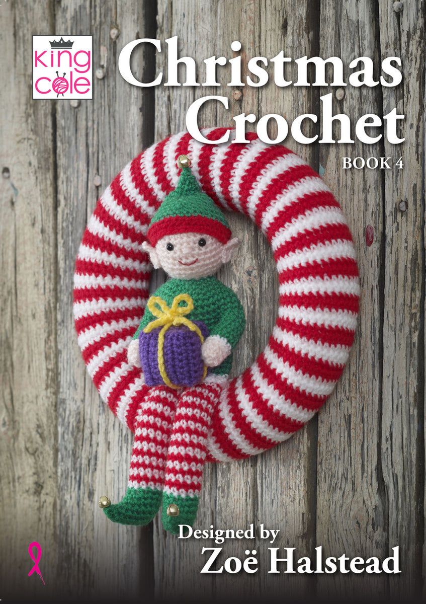 King Cole Christmas Crochet Book 4 Patterns Festive Characters Bauble ...