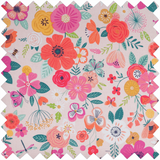 HobbyGift Craft Bag - Matt PVC - Floral Garden Design - Pink
