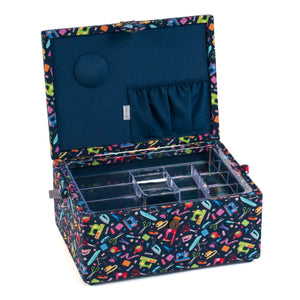 HobbyGift Sewing Box (L): Rectangle: Mini Sew Machines