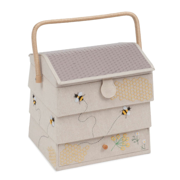 HobbyGift Large Sewing Basket with Drawer - Bee Hive