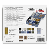 Gutermann Thread Storage Tin: Denim Thread with Needles and Labels: 12 x 100m: Assorted