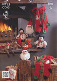 King Cole Knitting Pattern Christmas Snowman, Santa Head, Rudolf and Christmas Stockings - Double Knit 8002