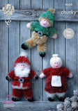 King Cole Knitting Patterns 9029 - Christmas Figures Tinsel