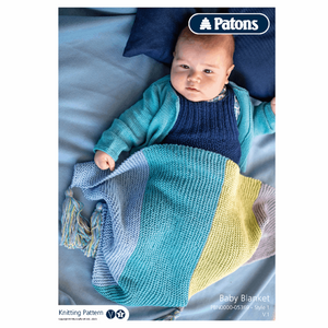 Patons Knitting Pattern Baby Blanket - Cotton Bamboo - Easy