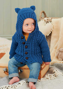 King Cole Baby Aran Knitting Patterns Book 2 - 34 Items - Jackets Booties Hats