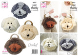 King Cole Crochet Pattern Dog Handbag & Pyjama Case - Super Chunky 9097