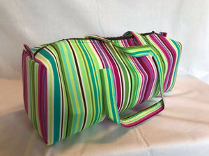 Luxury Knitting- Green/Purple Stripes