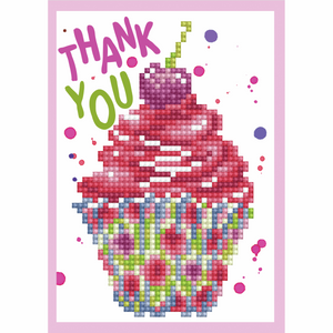 Diamond Dotz - Diamond Painting Kit - Greetings Card Kit - Cup Cake Thank You