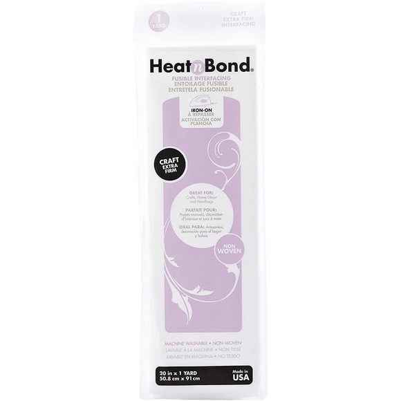 Heat and Bond Craft Extra Firm Iron-On Fusible Interfacing 20in x 1yard Pack