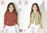 King Cole Knitting Pattern Sweater & Cardigan Knitted in Footsie 4ply - 5866
