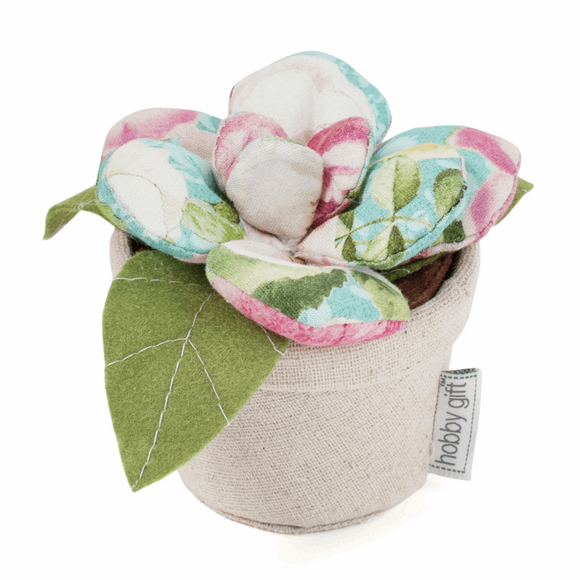 HobbyGift Pincushion - Flower Pot - Rose Blossom