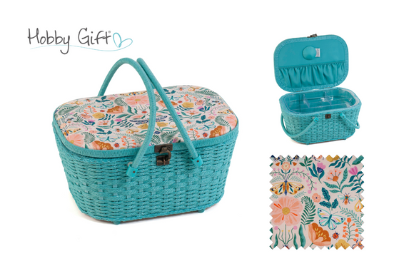 HobbyGift Sewing Box: Wicker Basket: Flutterby