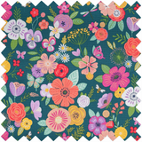 HobbyGift Knitting Craft Bag With Needle Case - Green Floral Garden Design
