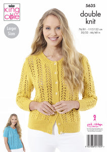 King Cole Knitting Pattern Womens Sweater & Cardiagns - DK 5635