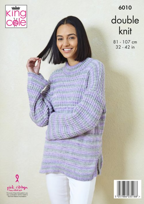 King Cole Pattern Cardigan & Sweater Knitted in Beaches DK 6010